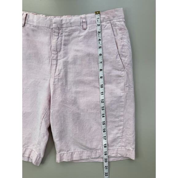 Baird McNutt Murano Linen Shorts Mens Size 38 Light Pink Beach College Preppy - Picture 2 of 12